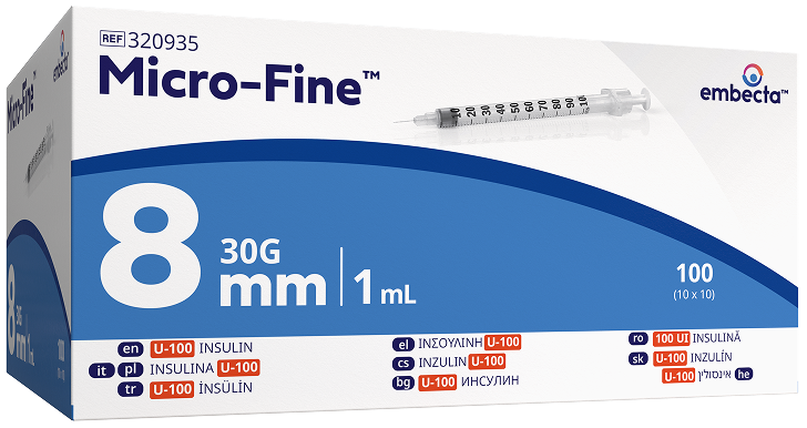 Micro-Fine™ İnsülin Enjektörü 8 mm 1.0 ml