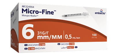 Micro-Fine™ İnsülin Enjektörü 6 mm 0.5 ml