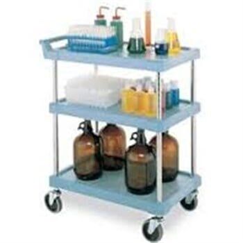 Laboratuvar Arabası 3 Katlı Düz Kenarlı Microban